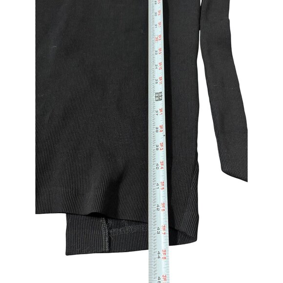 NEW Black Ribbed Midi Elegant 2 Cut out Open Back V-Neck Party Style Dress - Picture 15 of 15